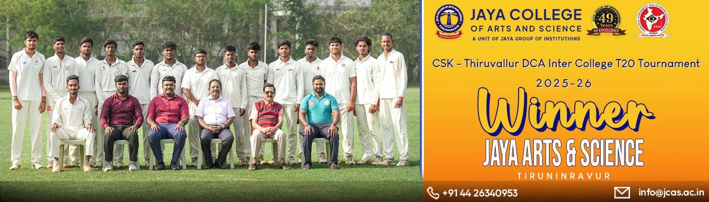 Jaya College CSK Winner celebration banner