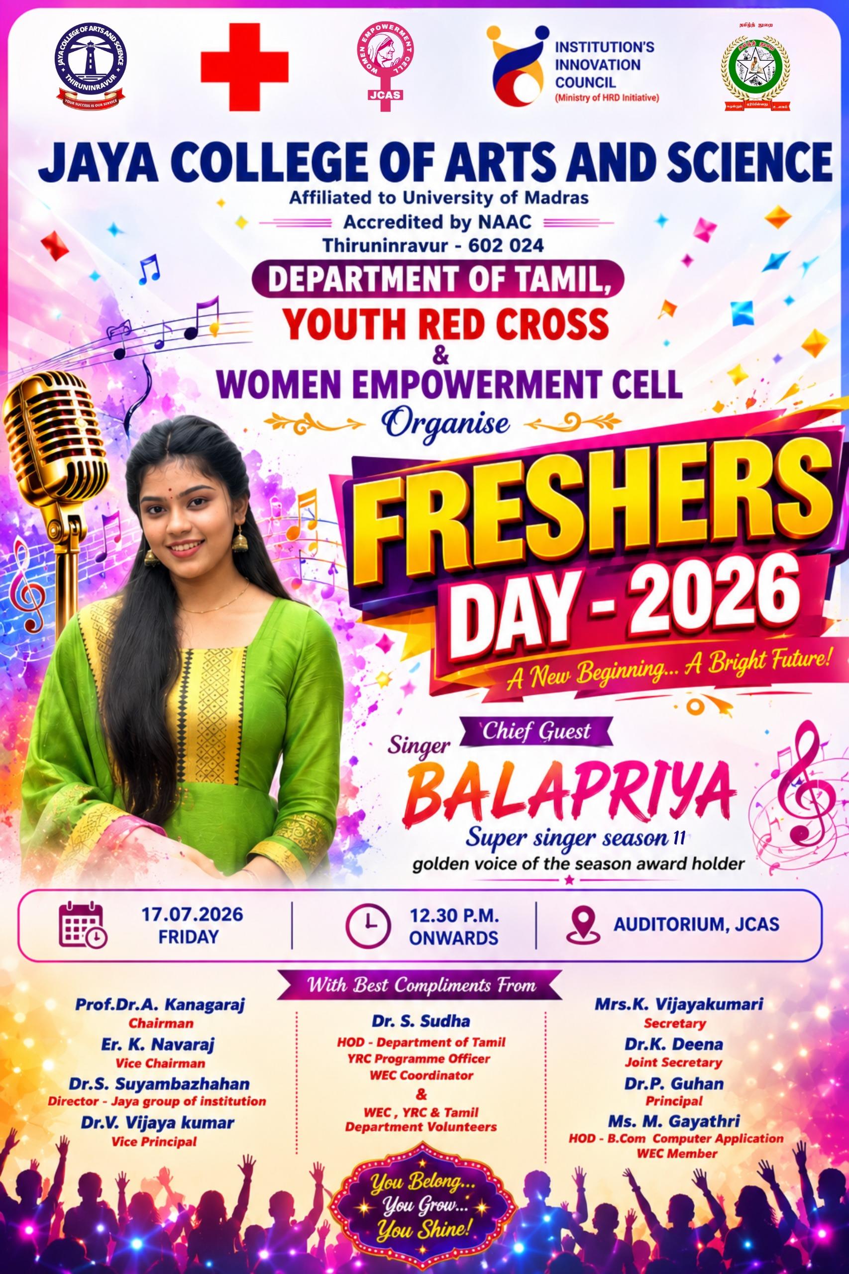 Freshers Day 2026 Flyer
